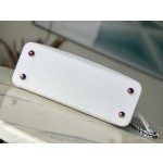 𝐋𝐎𝐔𝐈𝐒𝐕𝐔𝐈𝐓𝐓𝐎𝐍 M22055 White Colorful Gold Buckle This CAPUCINES Medium Handbag